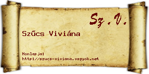 Szűcs Viviána névjegykártya